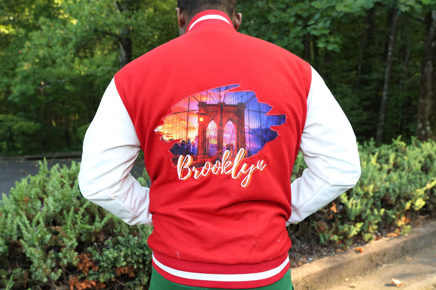 Big Brooklyn Red and White Varsity Jacket (PRE ORDER)
