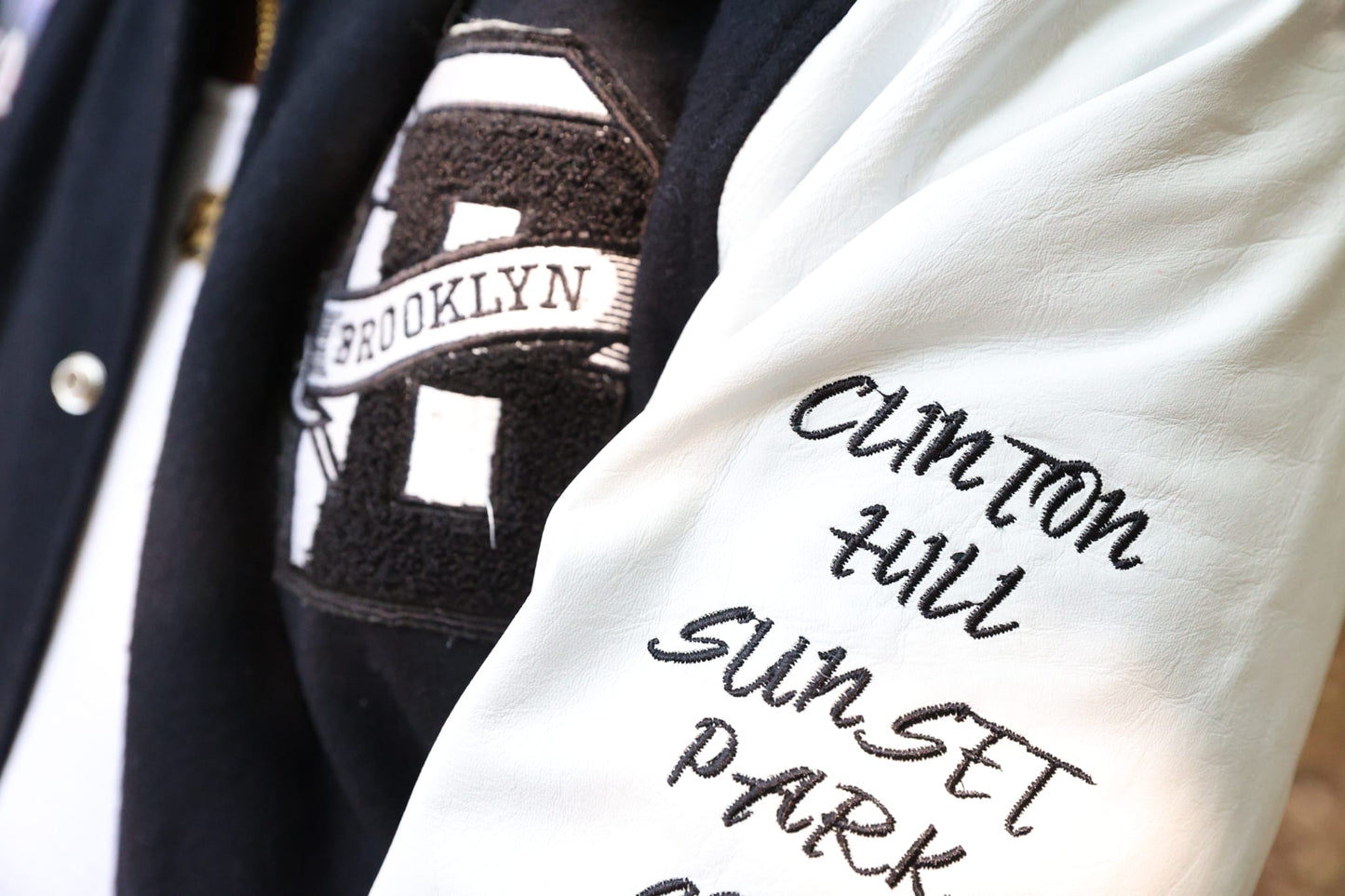Big Brooklyn Black and White Varsity Jacket (PRE ORDER)