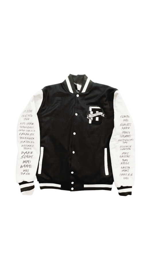 Big Brooklyn Black and White Varsity Jacket (PRE ORDER)